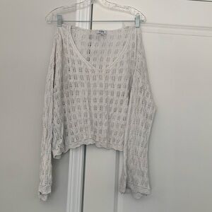 White crochet sweater